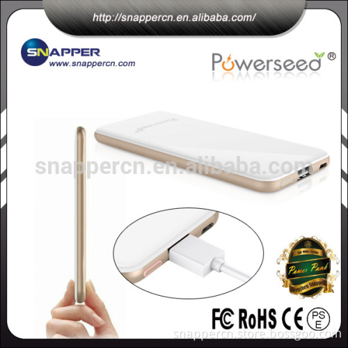 Powerseed pocket size many colors led light ultra-thin battery charger mobile power bank 5000mah